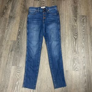 Madewell 10" High-Rise Skinny Jeans in Brinville Wash Button-Front TENCEL™ Sz 28
